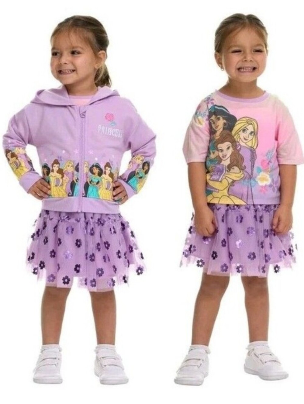 Disney Princess 3 piece Tutu Set Jacket Tutu Skirt and Shirt Purple 2T
